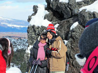 溶岩と雪と